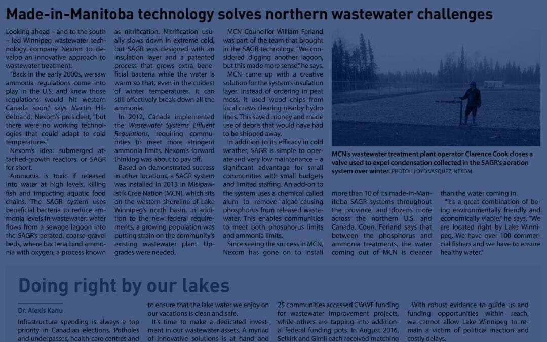 Lake Winnipeg Foundation: “[SAGR] Solves Northern Wastewater Challenges”